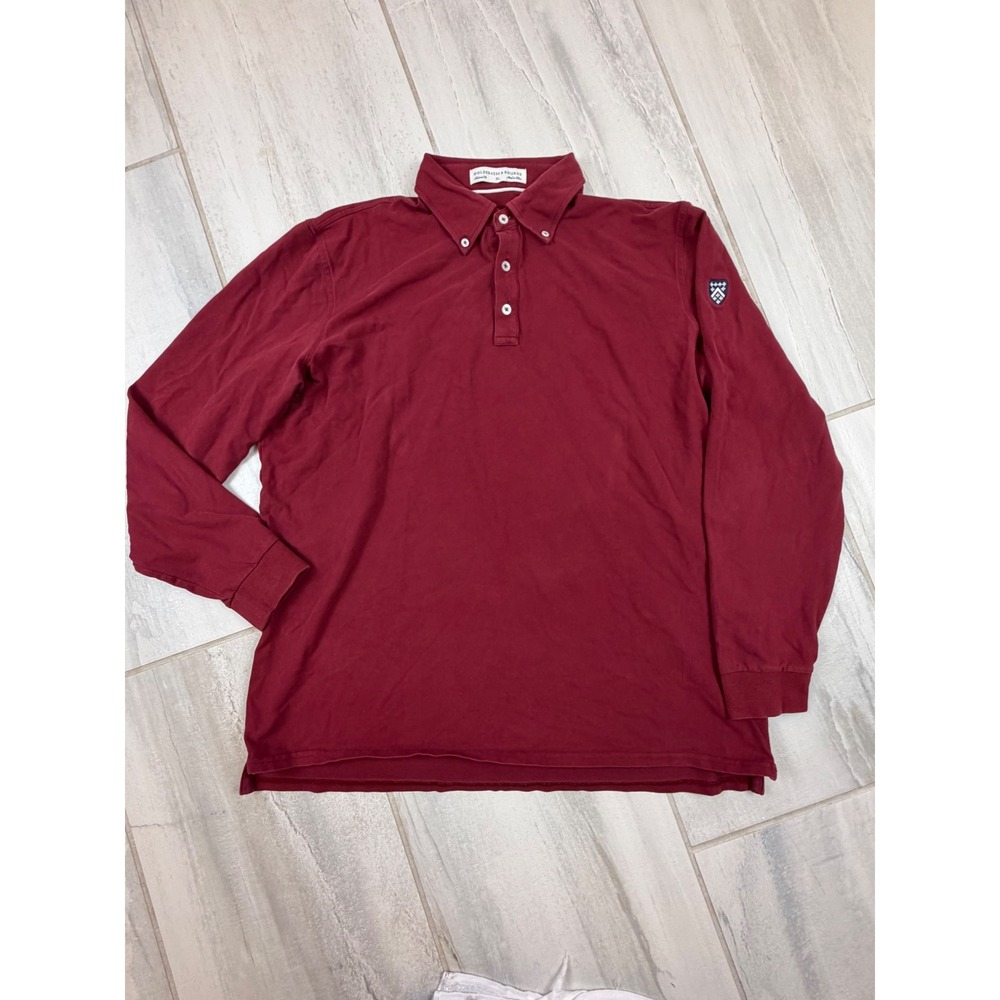 Holderness & Bourne Mens‎ Burton Shirt XL Port Red Long Sleeve Polo Tailored Fit